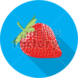 strawberry on blue background flat icon clip art