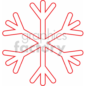 basic red snowflake outline svg cut file