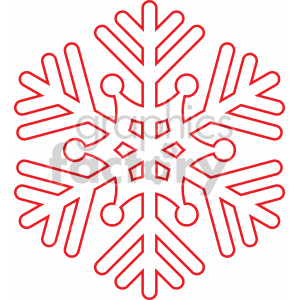red snowflake outline svg cut file