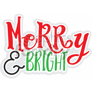 merry and bright vector svg cut file