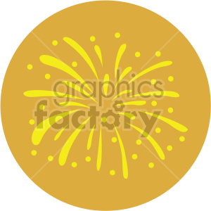 A yellow fireworks icon on a gold background, representing celebration and holiday festivities.