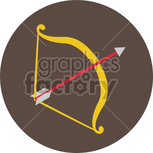 cupids bow and arrow for valentines vector icon on brown background