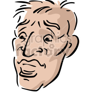 A clipart image of a surprised man's face with an exaggerated expression.