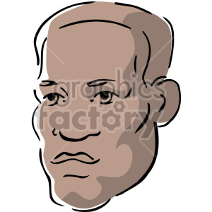 Illustration of an African American male face in a stylized clipart style.