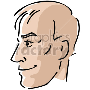 Clipart image of a man's profile with a stylized, minimalist design.