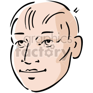 Stylized clipart image of a man's face with minimalistic features and light shading.