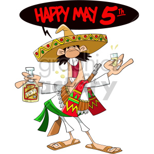 Cinco de Mayo Cartoon Celebration with Tequila