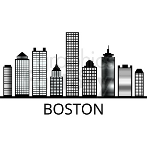 boston city skyline outline vector