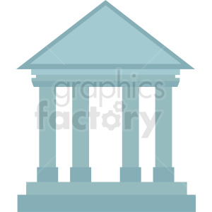 Clipart image of a classical building with columns and a triangular pediment, resembling a courthouse or government building.