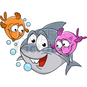 Colorful Cartoon Baby Shark and Fish Friends Underwater