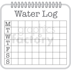7 day water log digital planner sticker