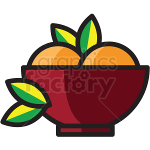 bowl of fruit vector icon clipart
