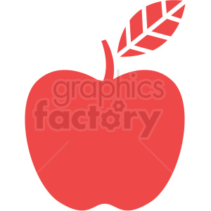 apple with leaf icon art