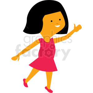 cartoon girl dancing vector clipart