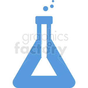 A blue clipart image of a laboratory beaker with bubbles rising from it, symbolizing science or chemistry.