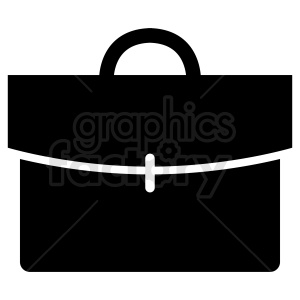 A black and white clipart image of a business briefcase.