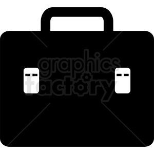 A black and white clipart image of a briefcase.