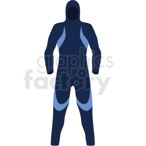 scuba suit with hood vector clipart