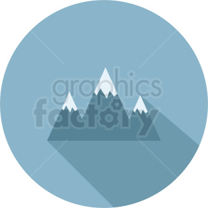 light blue mountain vector icon on circle background