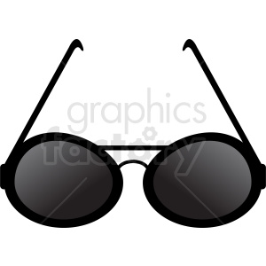 Clipart image of black sunglasses with dark lenses.