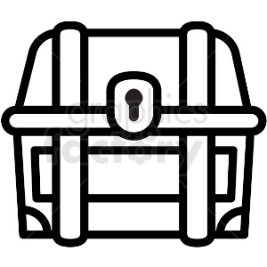 treasure chest outline vector icon