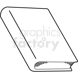 Clipart illustration of a closed book, representing education and learning.