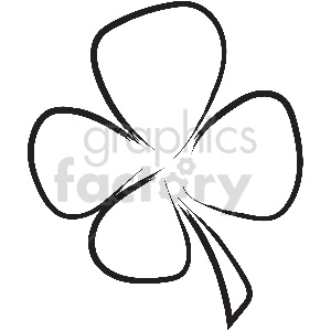 black and white tattoo clover vector clipart