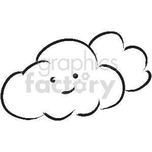 black and white tattoo happy clouds vector clipart