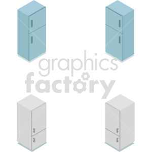 isometric refrigerator vector icon clipart 1