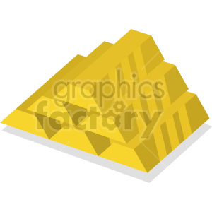 Illustration of a stack of gold bars in a pyramid shape.