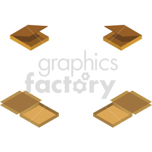 isometric pizza box vector icon clipart 