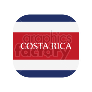 The image depicts a stylized representation of the flag of Costa Rica with the country's name COSTA RICA in the center. The design is simplified, showing the flag's color bands in blue, white, and red.