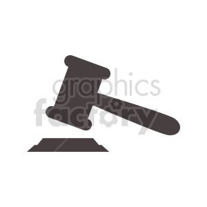 Silhouette of a gavel on a base, symbolizing justice and legal authority.