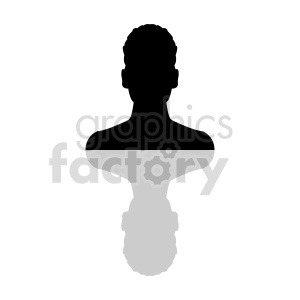   silhouette of African American male head clipart 