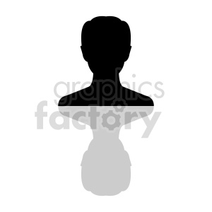  silhouette of senior male head clipart 