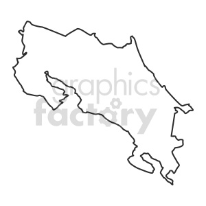 Costa Rica Outline Map