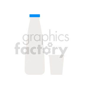 Minimalistic illustration of a milk bottle and a glass.