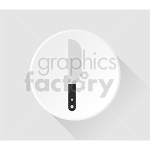 Knife illustration on a circular plate background.