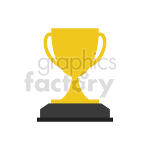 Clipart image of a yellow trophy on a black base.