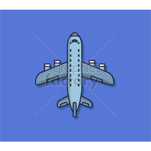 airplane vector graphic on blue background