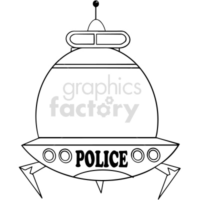 black and white alien police cartoon