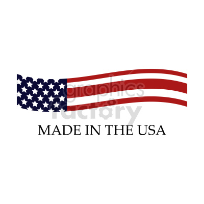 A clipart image featuring a stylized representation of the American flag above the text 'MADE IN THE USA'.