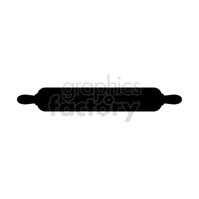 A black silhouette of a rolling pin used in baking and cooking.