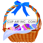 Animated Easter basket with blue bow