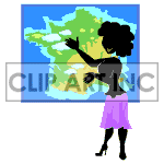 Animated female weather forecaster.