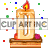 This gif animation shows a lit candel in the shape of a letter D , with sparkles flickering in the background