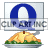 This animated GIF shows a thanksgiving turkey, with a blue spinning letter q on a card above it