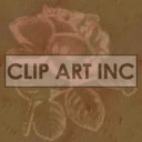 Vintage Rose Illustration on Brown Background