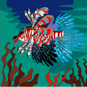 A Multicolored fish in the sea