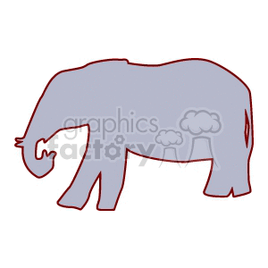 The image depicts a simple outlined drawing of an elephant. The elephant is shown in profile with minimal detail, capturing only the basic shape of the animal. This style is commonly used in clipart for its versatility and ease of recognition.